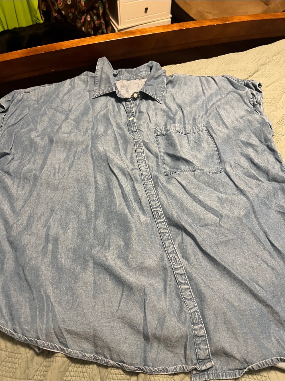 Cato Light Blue Denim Button Down Women's Top